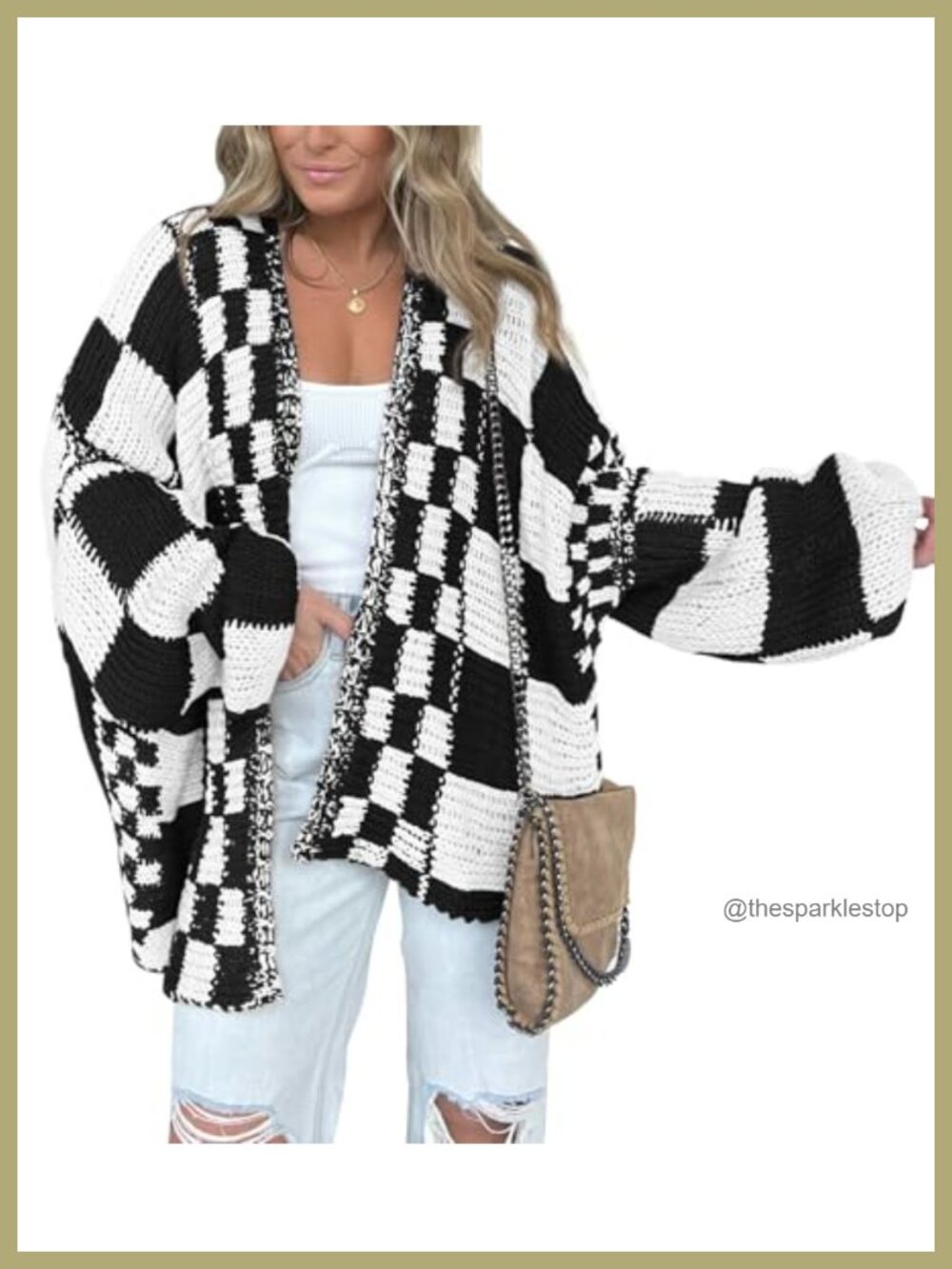 Women's Open Front Cardigan Sweater Loose Fit V-Neck Ribbed Knit